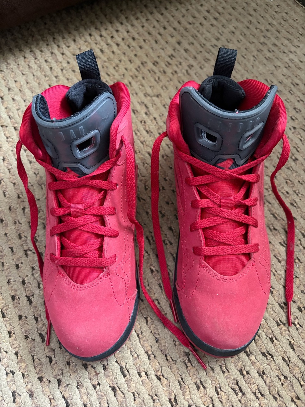 Jordan Kids MVP Red and Black High-Top Sneakers